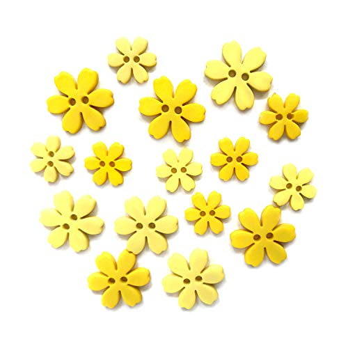 Buttons Galore Flower Power Buttons for Craft & Sewing-Buttercup- 3 Packs 48 Buttons Total