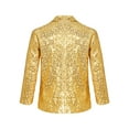 thumbnail image 2 of Manyakai Boy's Shiny Sequins Tuxedo Suit Jacket Party Prom Wedding Blazer Jackets Slim Fit Formal Gold 14, 2 of 7
