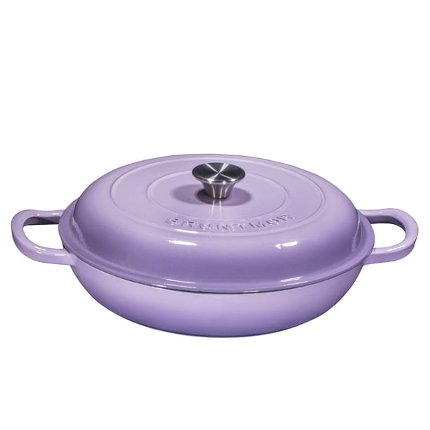 Bruntmor Porcelain Enameled Cast Iron Casserole Braiser 3.8Quart