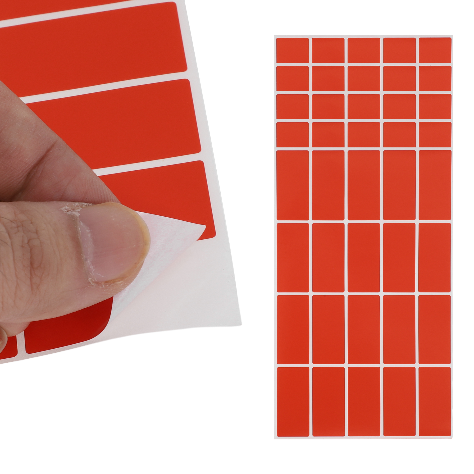 Unique Bargains Handwritable Rectangle Gift Stickers 1.57"x0.75" 20 Pcs Orange-Red