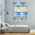 thumbnail image 6 of Summer Beach Kitchen Curtains Valances and Tiers Set of 3 Sun Umbrella Blue Sky Tier Curtains and Valance with Rod Pocket for Small Windows, 27.5"x24", 6 of 9