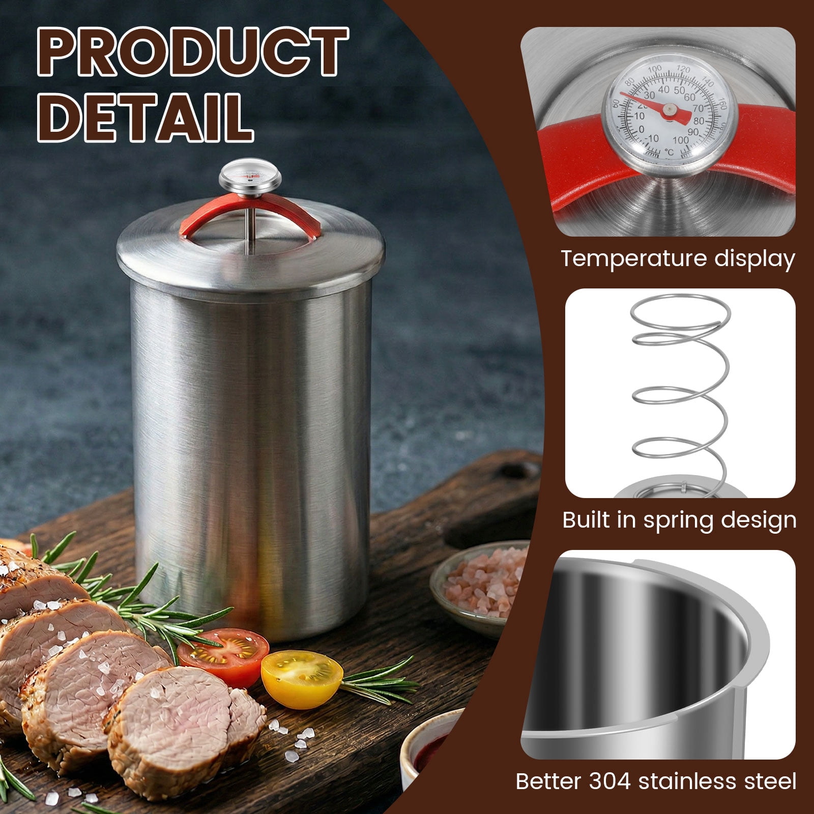 Deli Meat Press Mold Make Your Own Healthy Homemade Ham with This Stainless Steel Lunch Meat Press Our Ham Maker Includes Thermometer