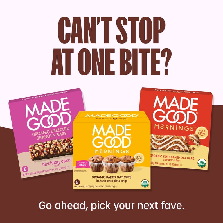 MadeGood Organic Chocolate Chip Granola Minis, Nut-Free, Gluten