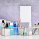 thumbnail image 3 of Caja de Almacenamiento de Pinceles de Maquillaje de Vidrio Transparente, Contenedor de Cosméticos Dorado, Soporte para Lápiz Labial, Organizador de Pinceles de Maquillaje, 3 of 5
