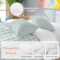 thumbnail image 3 of Blue Green Bedding 3 Piece Duvet Cover Set California King, Grid Checkered Plaid Gingham Lattice Trellis Soft Microfiber Comforter Cover with Zipper Closure & Pillowcases, FadeResistant Quilt Cover, 3 of 9