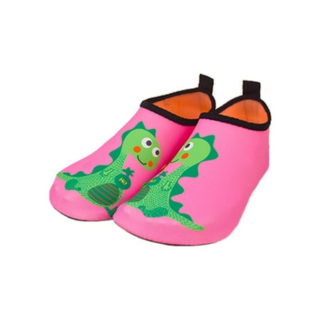 

Colisha Children Water Shoes Quick Dry Beach Shoe Barefoot Aqua Socks Summer Comfort Flats Slip On Pink Dinosaur 8C-9C
