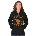 thumbnail image 3 of Veggie Power Cute Vegetarian Fighter Zip Up Hoodie Men's Women's Brisco Brands S, 3 of 5