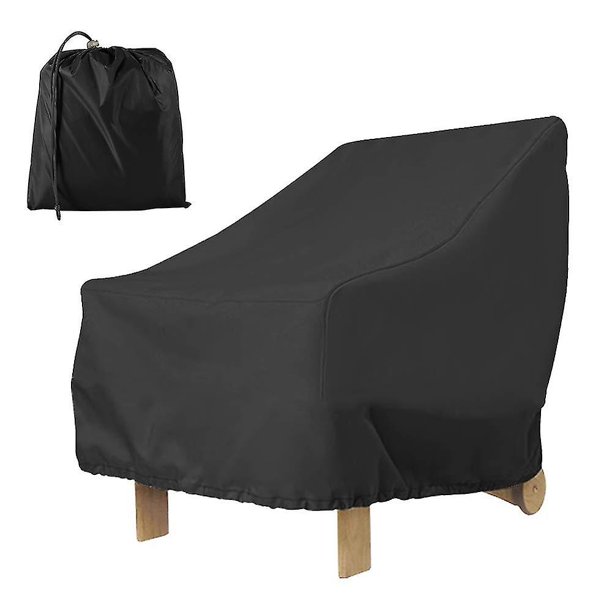Funda para sillón de jardín al aire libre, asiento profundo 210d, impermeable, funda para silla de patio, protección UV, resistente al viento con cordón ajustable, 80x85x91cm(210d(