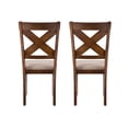 thumbnail image 5 of Linon Kraven Set of 2 X-Back Dining Chairs in Dark Hazelnut Brown Wood, 5 of 13