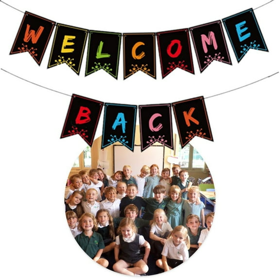 CIMAXIC Back to School Welcome Back Theme Red Paper 1 Set 6.7x5.1in Rectangle Banner
