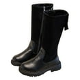 thumbnail image 4 of BOBOGOJP Girls Knee High Boots Fashion Comfortable Round Toe Low Heel Riding Boots Winter Tall Boots Little Kid/Big Kid Black for Size 13, 4 of 8