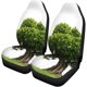 thumbnail image 2 of Juego de 2 fundas de asiento de coche ABPHQTO tronco verde árbol de Bonsai en jardín, 2 of 4