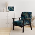 thumbnail image 2 of Designart "Turquoise-Tinted Geode Abstraction I" Turquoise Geoade Upholstered Accent Chair - Modern Arm Chair For Bedroom, 2 of 5