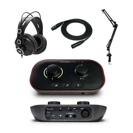 UPC: 0196271576235 | Focusrite Vocaster One Podcast Bundle With Headphones  Mic Stand  and Cable