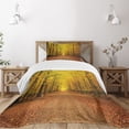 thumbnail image 3 of Ambesonne Fall Quilted Bedspread Set 2 Pcs, Seasonal Scenic Park, Twin Size, Pale Green Orange Brown, 3 of 6