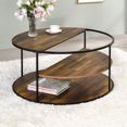 thumbnail image 2 of Furniture of America Carmicha Contemporary 35-inch Steel 2-Shelf Coffee Table by  Grey, 2 of 4