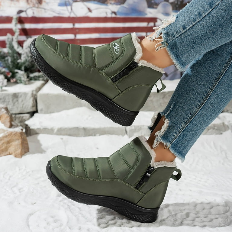 Ylyl Womens Mens Winter Snow Boots Fur Lined Stylish Fuzzy Waterproof Warm Slip on Ankle Booties, Adult Unisex, Size: 8.5, Green Ylyl Womens Mens Winter Snow Boots Fur Lined Stylish Fuzzy Waterproof Warm Slip on Ankle Booties, Adult Unisex, Size: 8.5, Green
