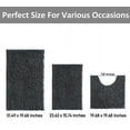 thumbnail image 3 of LQQBOX 3 Pieces Bathroom Rugs, Ultra Soft Non Slip Absorbent Chenille Toilet Bath Mat Set (Dark Gray), 3 of 7