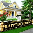 thumbnail image 2 of KatchOn, XtraLarge Happy 50th Birthday Yard Banner - 120x20 Inch | Black and Gold 50th Birthday Banner for Men | 50th Birthday Yard Decorations Men, Over The Hill 50th Birthday Decorations for Women, 2 of 5