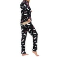 thumbnail image 5 of hirigin Women Flannel Jumpsuit Pajama, Soft Warm Long Sleeve Hooded Zipper Closure Lounge Sleepwear, 5 of 9