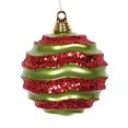 thumbnail image 1 of Vickerman Bonbons Lime-Rouge 8 Pieds' avec Boule Ondulée Pailletée Ornement de Noël, 1 of 2