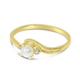 thumbnail image 4 of 14k Yellow Gold Freshwater Cultured Pearl And Diamond Ring, 4 of 8