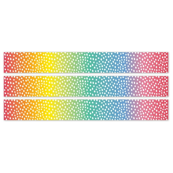 Creative Teaching Press Core Decor Messy Dots on Rainbow EZ Border, Bulletin Board Border, 48 Feet Per Pack, 3 Packs