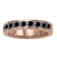 thumbnail image 2 of Mauli Jewels Rings for Women 1 Carat Engagement Black Diamond Wedding Band channel 14K Solid Rose Gold, 2 of 18