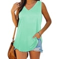 thumbnail image 2 of Women's Casual Solid Color T-Shirt Comfortable Fit Stretchable Soft Fabric Breathable Tank Top for Everyday Wear, 2 of 5