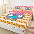 thumbnail image 4 of Erosebridal Soccer Ice Crem Drip Full Size Sheets, Waffle American Flag Bed Sheets, 1 Flat Sheet, 1 Fitted Sheet and 2 Pillowcases, 4 of 5