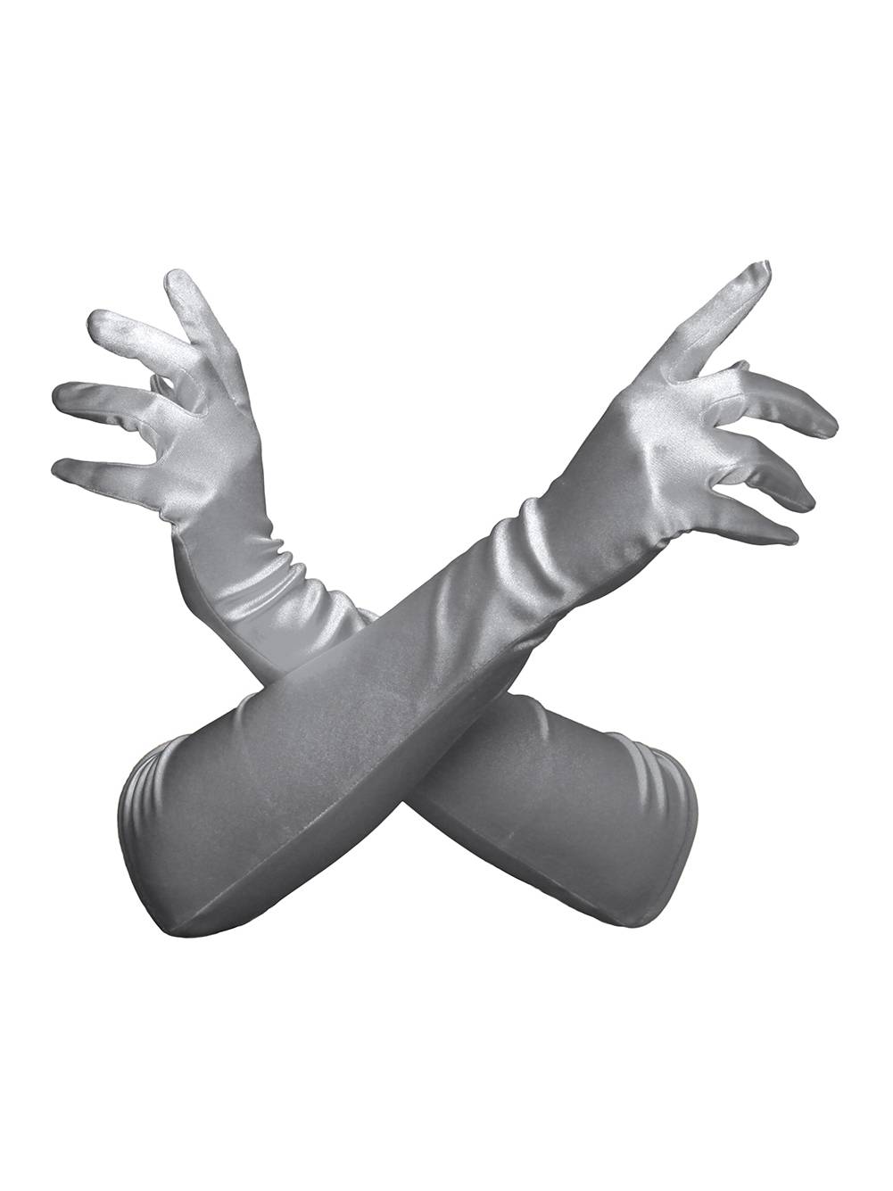 Augety Opera Party Satin Gloves Ladies Satin Gloves Bridal Costume Accessories for Women and Girls Black