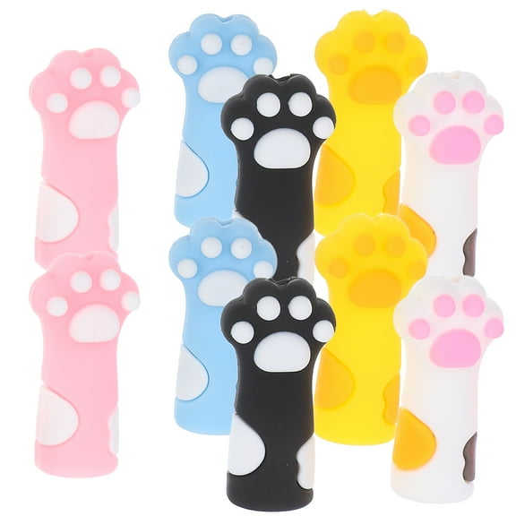 Clispeed Knitting Needle Stoppers Silicone Needle Caps Assorted Color 10pcs