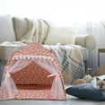 thumbnail image 4 of Lindo gato tienda cachorro cojín nido cachorro nido cama perrera cálido grueso para interior Rosado Zulema  Cama de la tienda del gato, 4 of 8