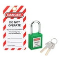 thumbnail image 1 of Unique Bargains Lockout Tagout Locks with Key, Loto Locks Safety Padlock Keyed Different with Lockout Tag Style 1, Green, 1 of 6