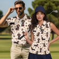 thumbnail image 2 of Jeiento Cute Dachshund Print Matching Golf Shirts for Couples Men's Short Sleeve Quick Dry Shirt Women's Sleeveless Tennis Tank Top Moisture Wicking Breathable Summer Casual Sportswear Set, 2 of 6