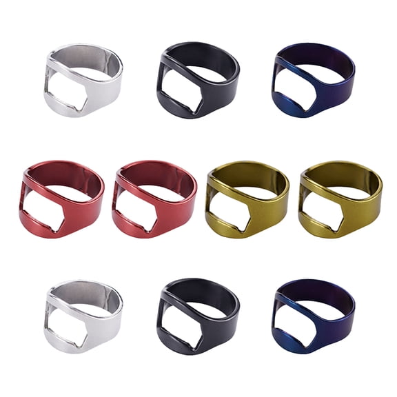 10pcs Stainless Steel Ring Beer Bottle Opener Colorful Finger