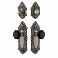 thumbnail image 2 of Grandeur Grande Victorian Plate Single Cylinder Knob Combo Pack with Lyon Knob and matching Deadbolt, 2 of 6