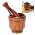 thumbnail image 5 of Nvzi Cuenco de madera para moler - Juego de mortero y maja de madera, machacador de ajo manual para cocina doméstica, molinillo de especias de jengibre, juego de mortero y maja, 5 of 5