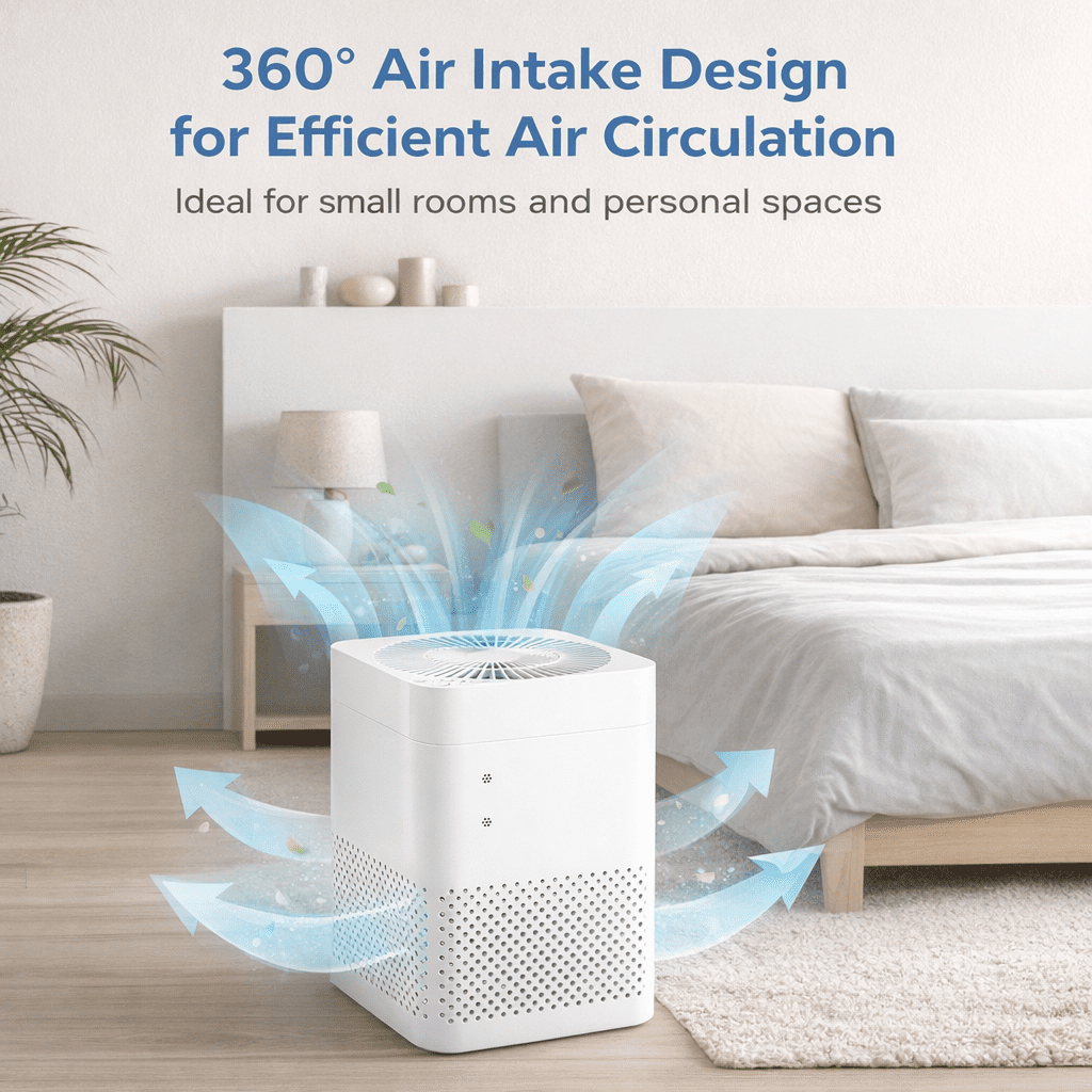 Airchoice  HEPA Air Purifier for Home and Pets, 2-Pack Air Cleaner for Small Bedroom and Office, Removes Dust and Pollen, Night Light, White
