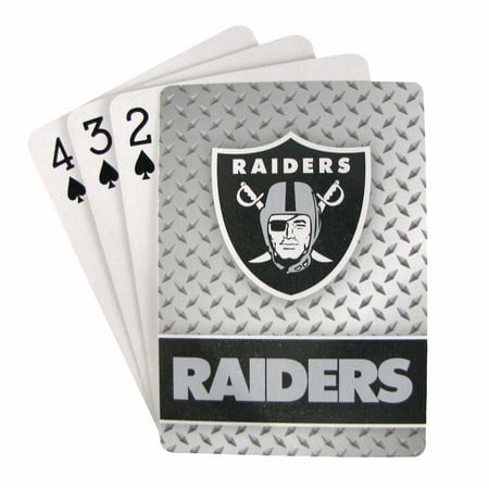 Plated Playing Card - Oakland Raiders Playing Cards - Diamond Plate