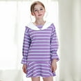 thumbnail image 2 of Sngxgn Girl's Summer Dresses Ruffle Sleeve Tiered Swing Midi Casual Sundress(Purple,160), 2 of 8