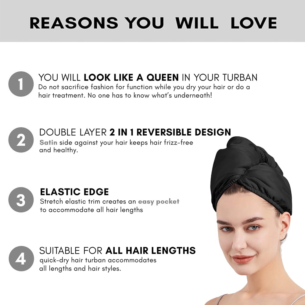 Microfiber Hair Wrap Towel Double Layer Natural Curly Hair Turban Towel for Women Walmart
