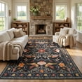 thumbnail image 2 of Kzaei 8'x10' Area Rug for Living Room, Vintage Boho Soft Low-Pile Living Room Rugs, Stain Resistant Botanical Non-Slip Carpet for Girls Bedroom, 2 of 7