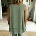 thumbnail image 5 of TGSLY Women's Crew Neck Double Layer Chiffon Tank Tops Flare Hem Swing Sleeveless Tunic Shirt Loose Flowy A-Line Fit Solid Color Blouse L, 5 of 9