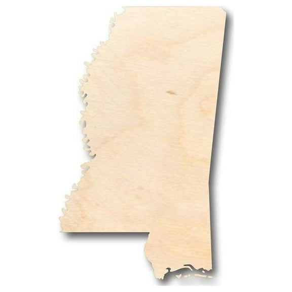 Unfinished Wood Mississippi Shape - State - Craft - up to 46" DIY 10" / 1/4"
