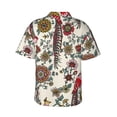 thumbnail image 3 of Balery Dark Enchanted Flowers And Birds Print Men's Hawaiian Shirts Short Sleeve Beach Shirt Relaxed Fit Vacation Button Down Shirts-3X-Large, 3 of 9