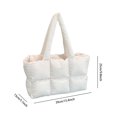 thumbnail image 2 of Diconna Women's Tote Shoulder Bags Square Bread Grid Rebound Soft Strap Large Capacity Zip-Up Bags, 2 of 5