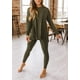 thumbnail image 4 of Conjunto de 2 Piezas para Mujer PRETTYGARDEN Manga Larga Verde Militar, 4 of 8