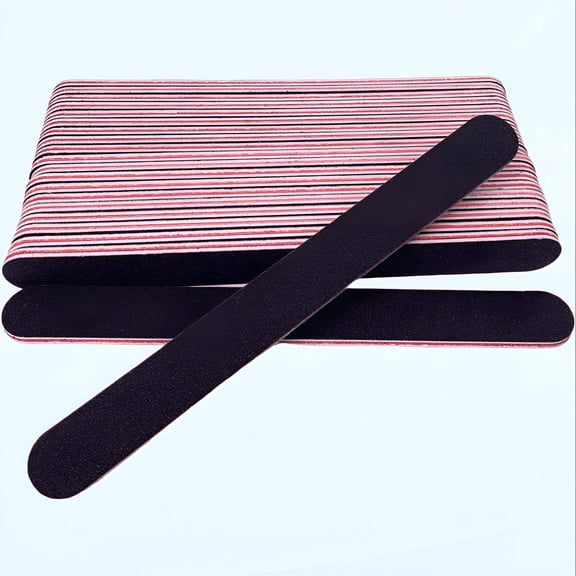 RAGUPEL Nail File (20 Pcs), Emery Board Nail Files for Natural Nails and Acrylic Nails, Double Sided 100/180 Grit for Fingernail, Professional Reusable Emery Boards Manicure 7Inches Black