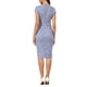 thumbnail image 3 of Vestido elegante de tweed para mujer Inspire Chic, con cuello redondo, mangas cortas, estilo vintage, ajustado, midi, talla XL, color azul, 3 of 6